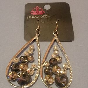 Paparazzi Gold and Silver Crystal Earrings